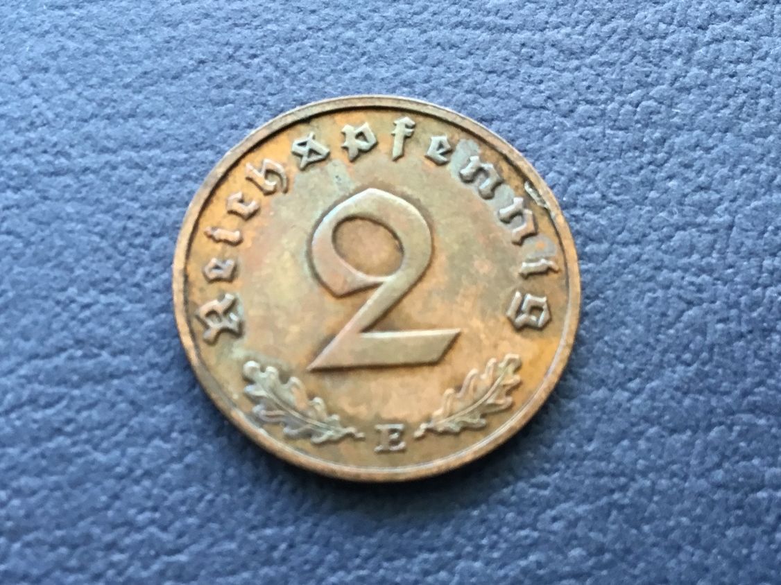 Tutti le monete: 2 Reichspfennig Drittes Reich 1938 E – Usato da St. Margrethen SG venduto da alfapeugeot10 1