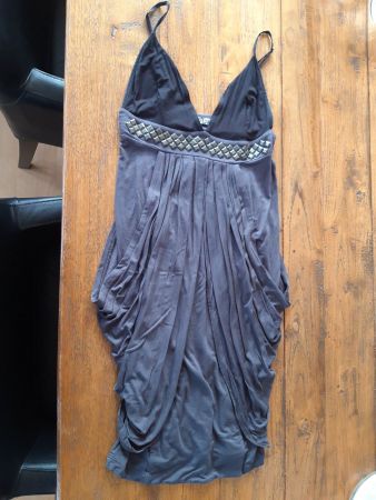 Kleid Guess grau griechisch Empire Ballonkleid Ethno Boho