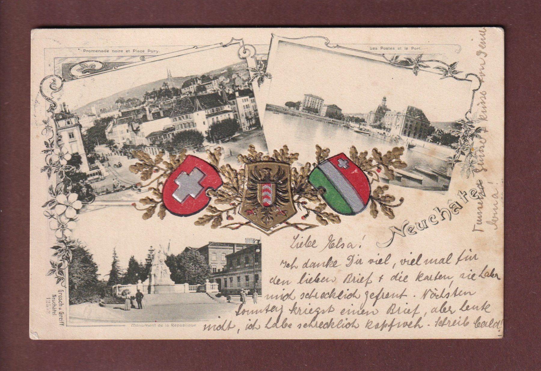 Cartoline postali: NEUCHÂTEL - Multivues - 1904 – Usato da Pully venduto da nicecards