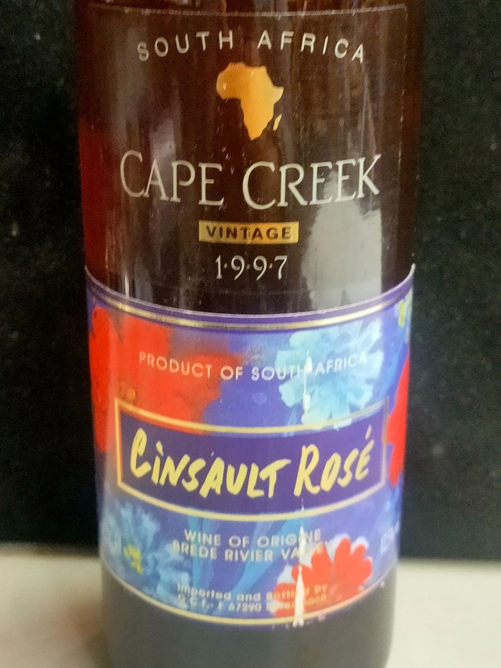 Vins: CAPE CREEK 1997 – Neuf avec emballage d'origine à Genève par Leboucheoreilles 1