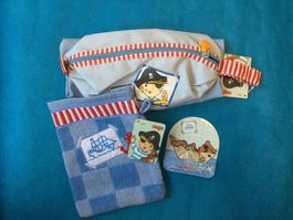 HABA Badezimmerserie Kalle Klopirat: Waschtasche, Waschlappe
