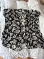 Brandy Melville KIMONO légère fleurie noire et blanche T.U.
