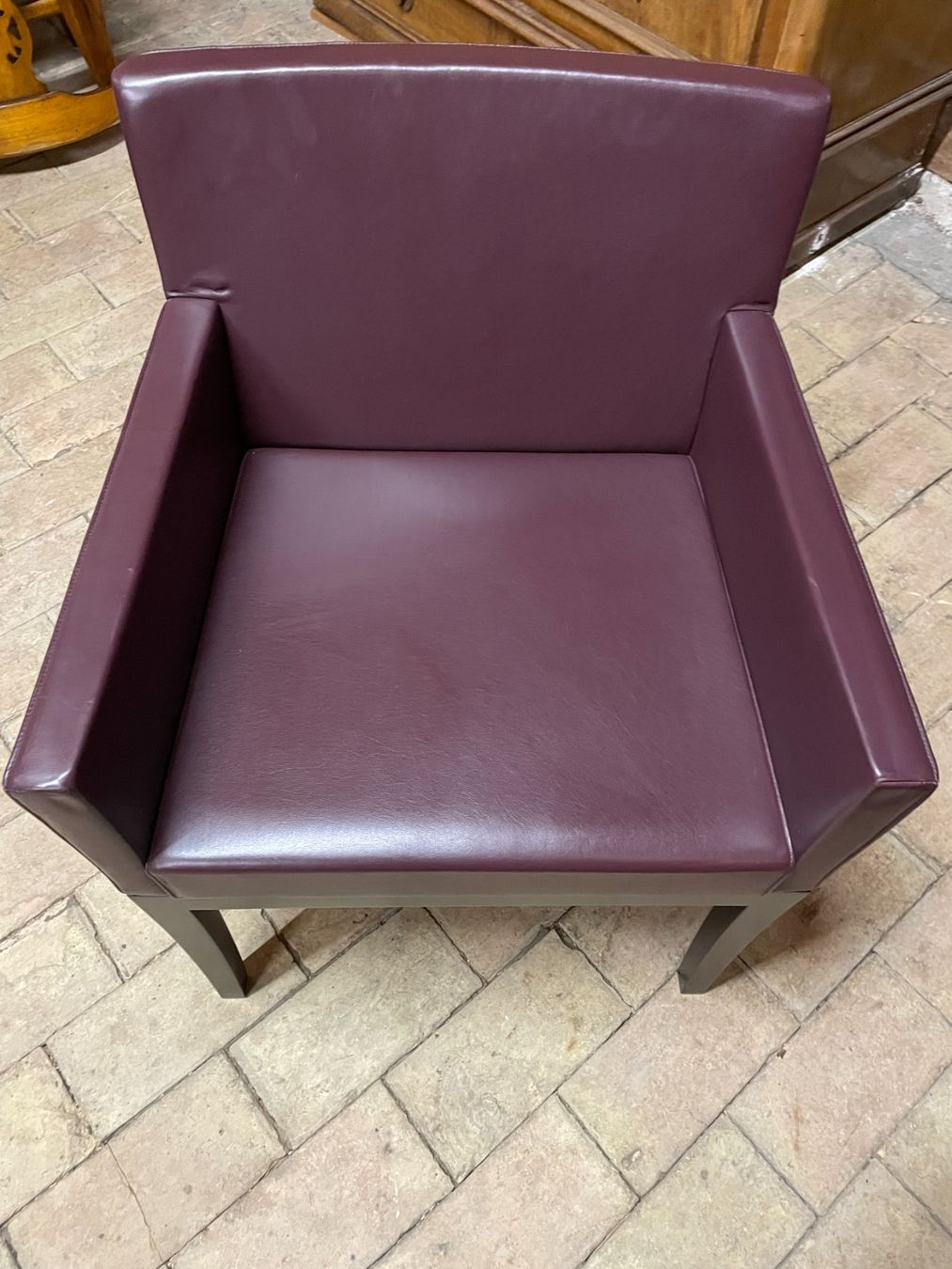 Poltrone: 3 Fauteuils design en cuir, couleur bordeaux – Usato da Etoy venduto da mtr_w696 4