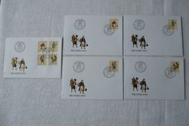 Pro Patria 1990 5 FDC Satz & Einzelmarken SBK B227 - B230