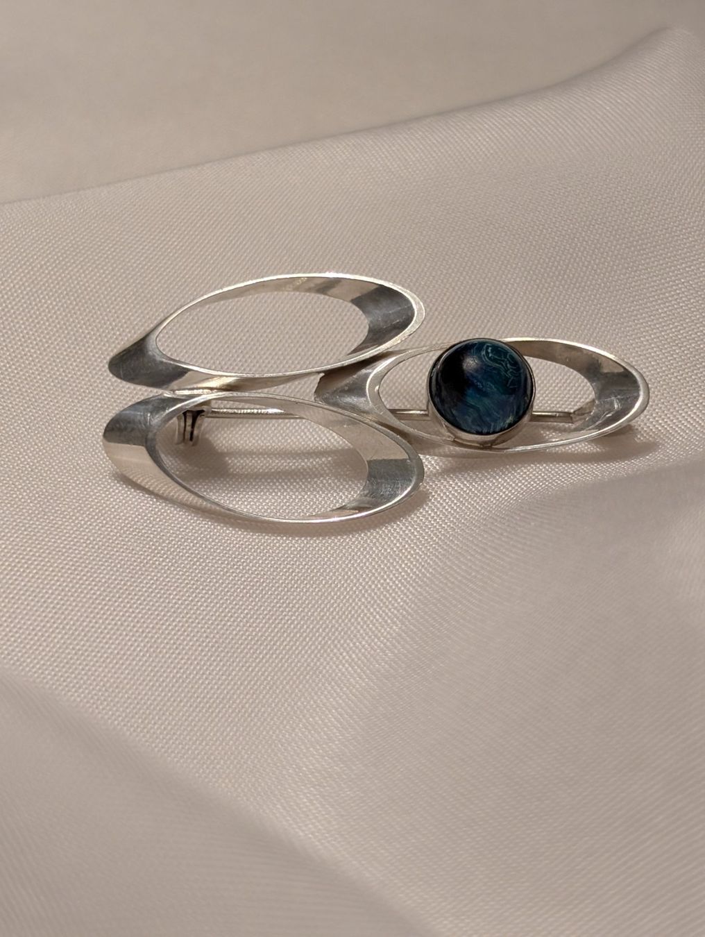 Spille & Fermagli: Vintage Brosche mit Eilatstein-Cabochon, Silber 925 – Usato da Ermatingen venduto da Hanni_und_Nanni 1
