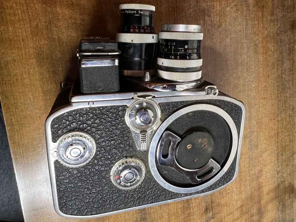 Caméra Cinéma Paillard Bolex H8 Leader Double 8mm - Avec 3 Objectifs - Occasion (état Fonctionnel)