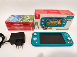 Nintendo Switch Lite mit 6 Spielen - Top Zustand