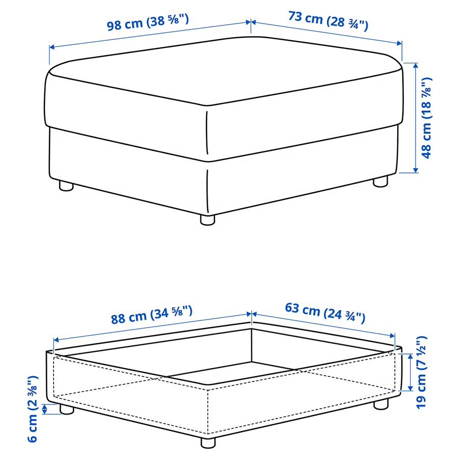 Sofas: IKEA VIMLE 3er-Bettsofa + Hocker, Gunnared beige  – Neu (gemäss Beschreibung) aus Rüschlikon von del_f9xw 8