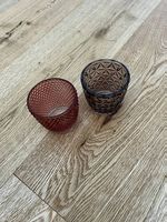 2er Set Teelichthalter / Windlichter aus Glas