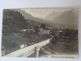 Alte Ansichtskarte Mülenen und die Blümmlisalp RN