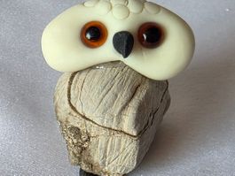 Eule Figur ist ein Naturstein Handgemacht siehe Foto