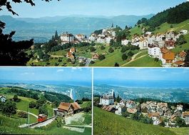 WALZENHAUSEN mit Bahn - Blick auf Alten Rhein
