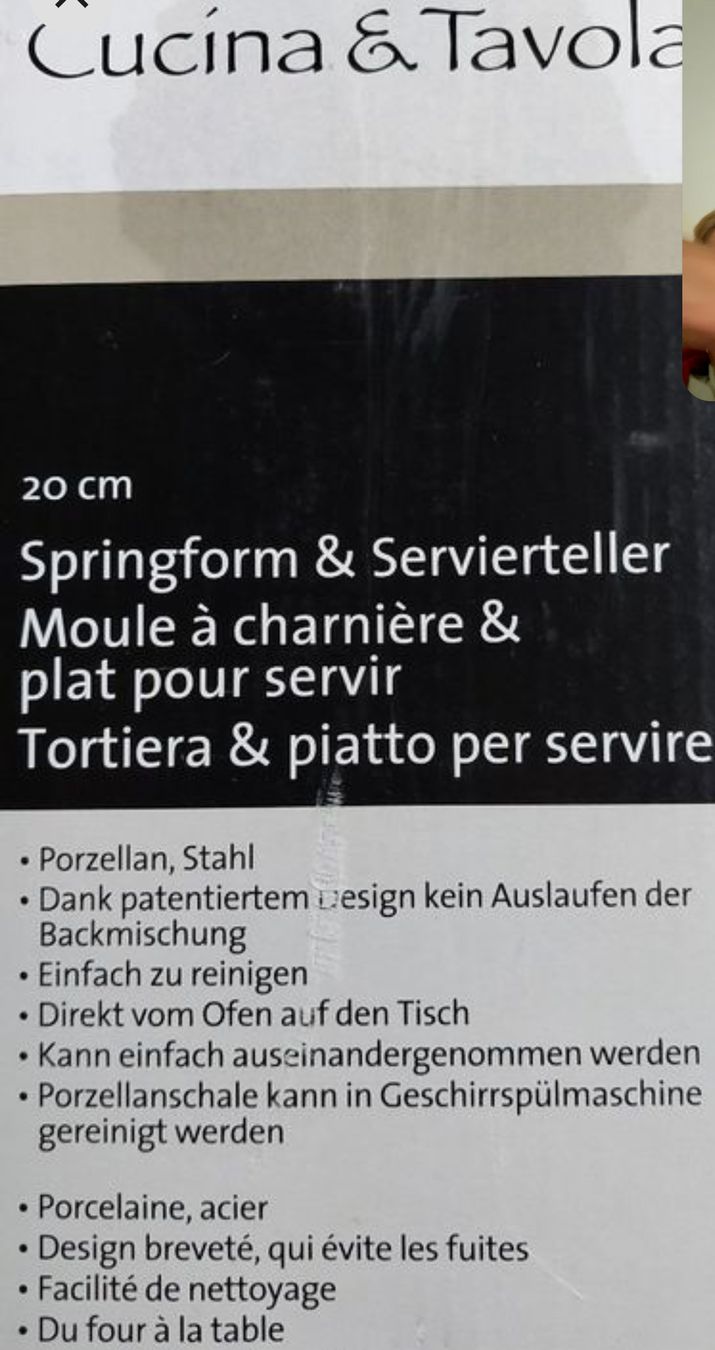 Migros Teglie da forno: Springform Servierteller Cucina&Tavola, 20cm,Neu! – Nuovo e nell'imballaggio originale da Basel venduto da MinaM2014 2