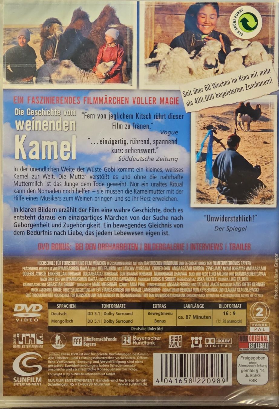 Alle DVDs: Die Geschichte vom weinenden Kamel – Neu und originalverpackt aus Wahlen b. Laufen von Cg10 1
