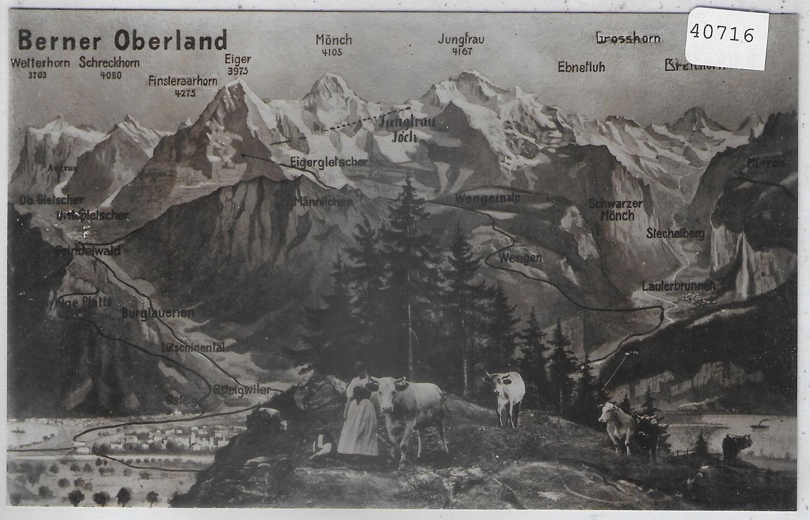 Ansichtskarten: Panorama Berner Oberland – Defekt aus Ettingen von Kartenplanet