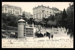 AK Lausanne, Rue du Petit-Chêne, 1904