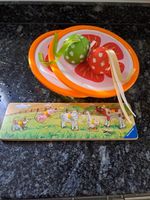 Kinderspielzeug-Set: Tellerlispieli, Puzzle Bauernhoftiere