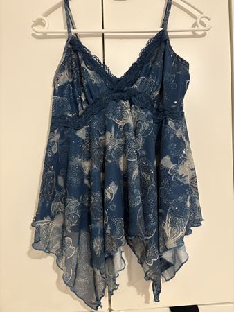Damen Top blau mit Paisley Muster Grösse XS neuwertig