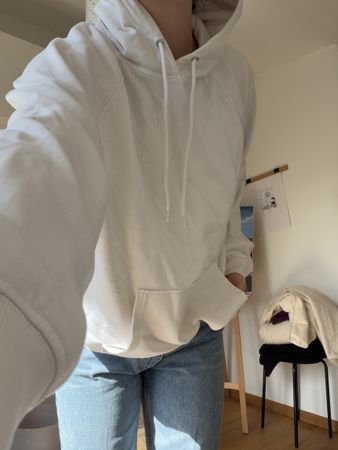 Kapuzenpullover weiss Grösse S guter Zustand