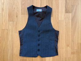 Gilet/Weste in Anthrazit/Braun mit Wolle von Pia Affolter, S