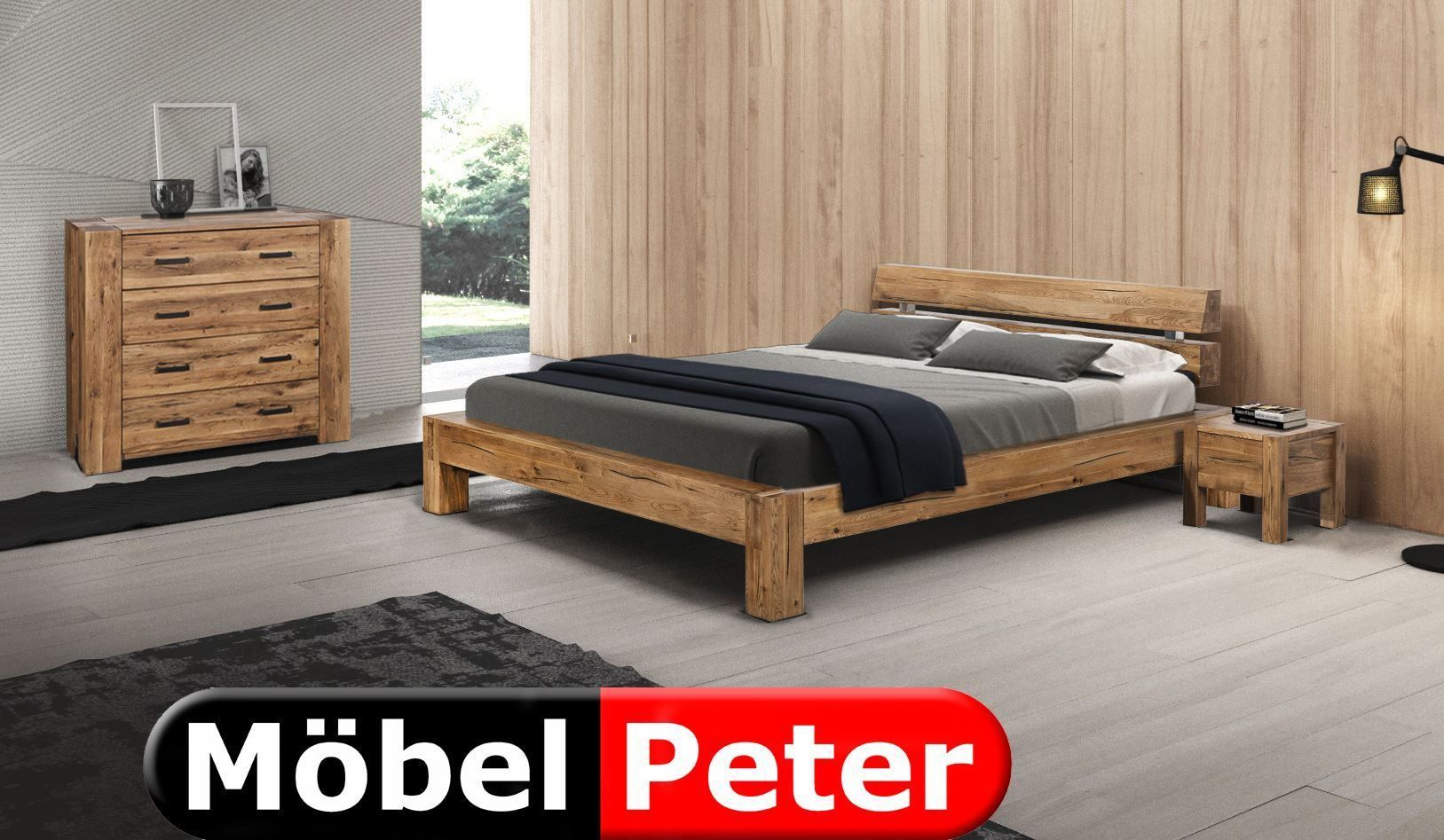 Betten: BalkenBett ORTEGA massiv Sumpf Eiche 160 – Neu und originalverpackt aus Kölliken von erostar 4