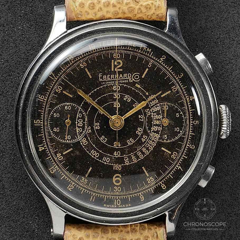 Eberhard & Co. Orologi: Eberhard Pre Extra Fort Chronograph Galvanic Multiscale Gilt – Usato da Luzern venduto da ChronoScope6004 2