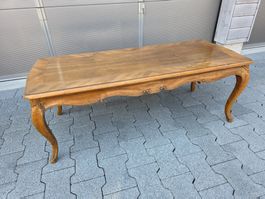antiker Holz Schnörkel Intarsien Beistelltisch Tisch lang