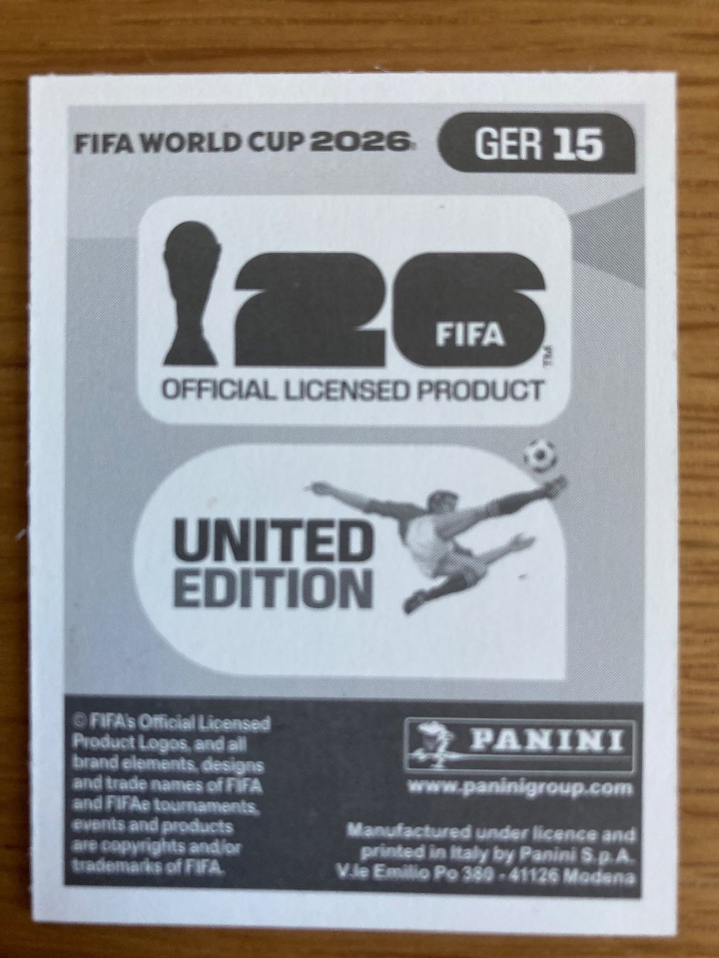 Panini Sammelbilder & Trading cards: WM Sticker GER 15 – Neu (gemäss Beschreibung) aus Winterthur von Whitefish 1