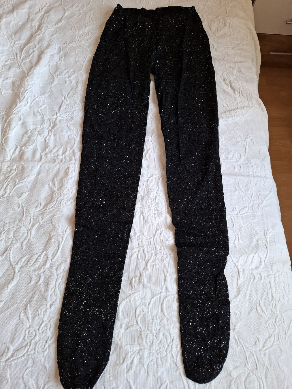 collant calzedonia nero pizzo con brillantini L (Usato) a Zürich