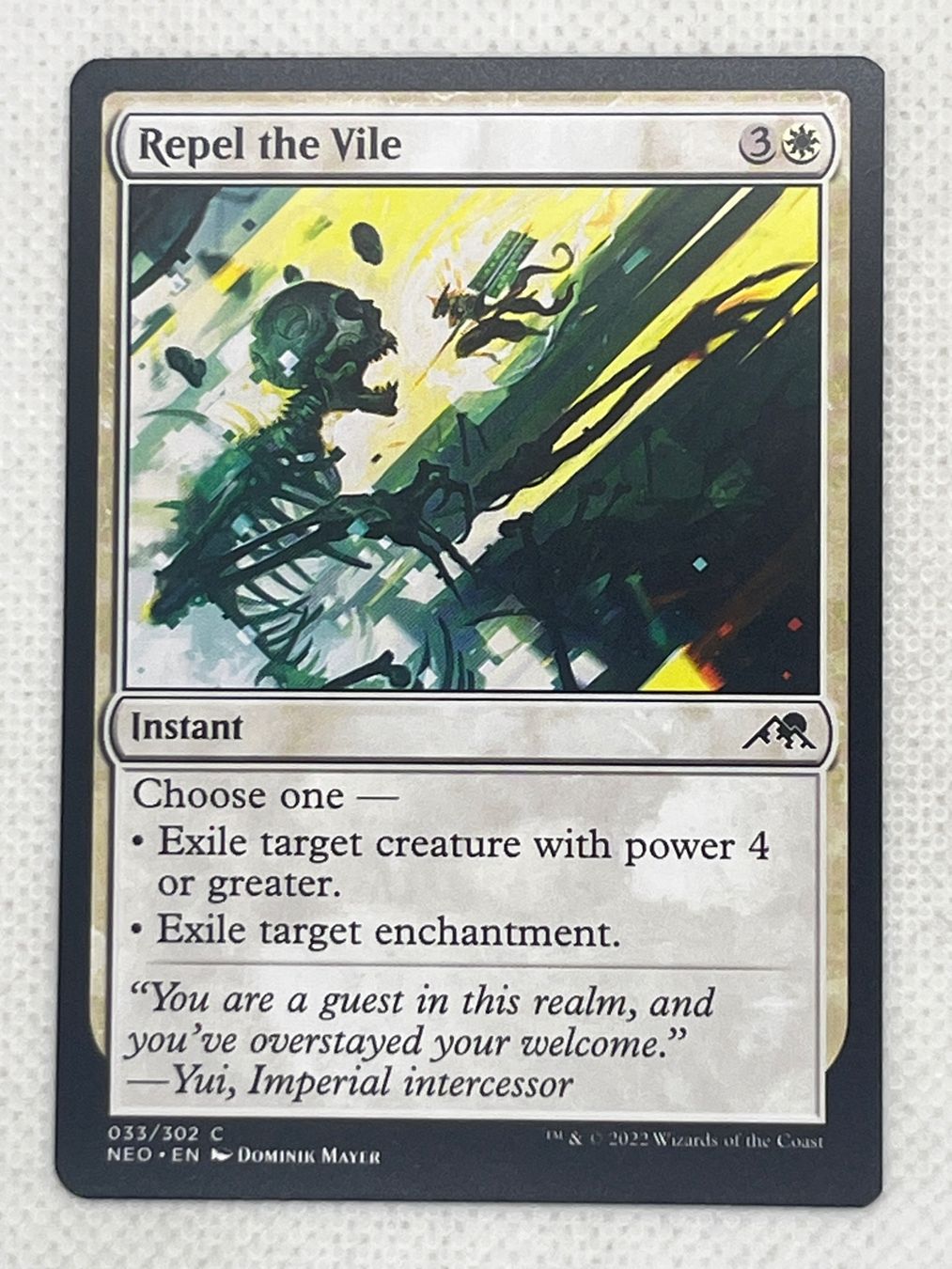 Magic The Gathering Sammelbilder & Trading cards: MTG Repel the Vile NEO 033 Englisch Common – Gebraucht aus Hinterkappelen von Kim1992