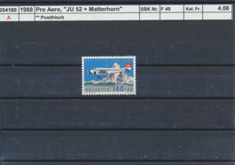1988 Pro Aero "Ju 52 und Matterhorn", ** postfrisch