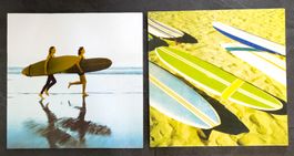 2er Set Sommer Deko Wandbilder, Surfen ca. 40 x 40 cm
