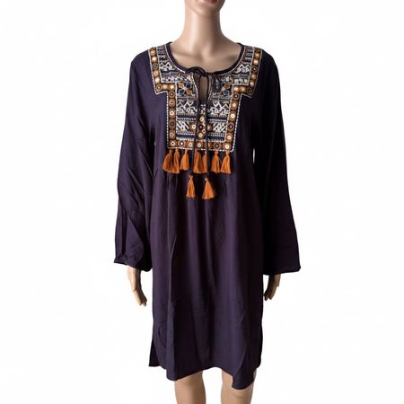 DELFINA Tunika-Kleid mit Stickereien 💘