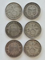 6 Silbermünzen Deutsches Reich 5 Reichsmark diverse Jahre