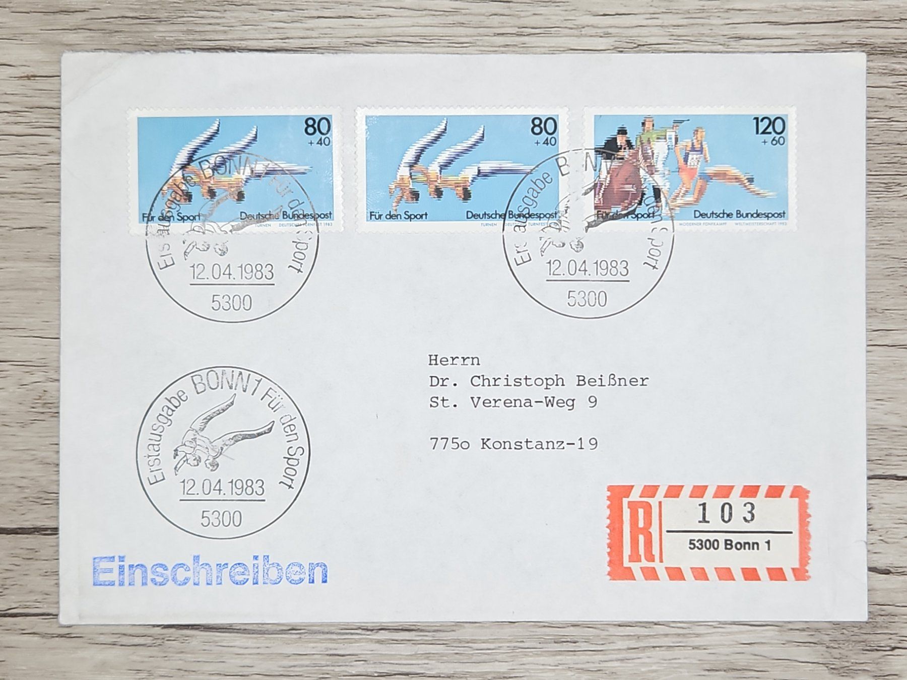 Alle Briefmarken: CL17 Enveloppe + Timbre Allemagne 1983 – Gebraucht aus Cousset von Patrick_Collections