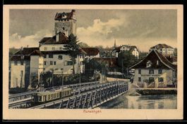 AK Aarwangen, Straßenbahn und Gasthof Bären