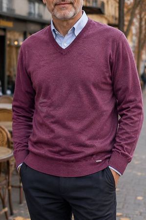  3 Stück V-Ausschnitt Pullover für Herren Gr. L