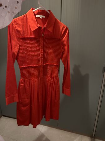 Maje Red Cotton Dress (New)  - Size 1