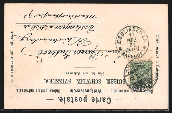 Cartoline postali: AK Basel, Blick zum Missionshaus, 1901 – Usato da Berlin venduto da bartko-reher 1
