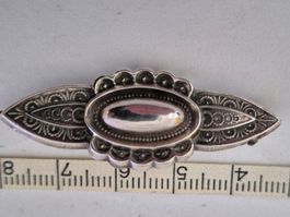 Elegante Vintage Silber Brosche filigran gearbeitet Schmuck
