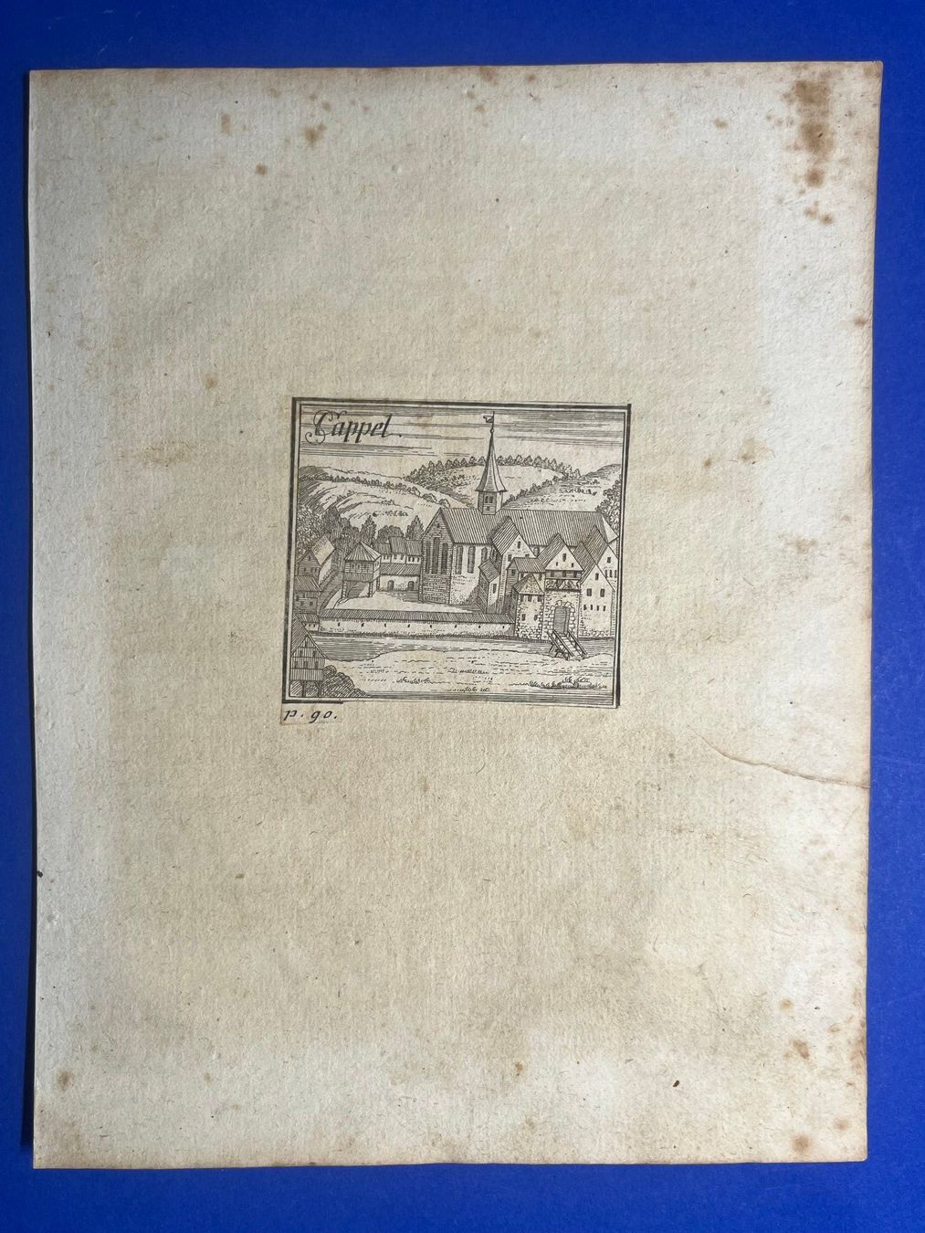 Incisioni: CAPPEL - Kappel a.A. - Originalstich Bluntschli 1742 – Usato da Fällanden venduto da huk46 1