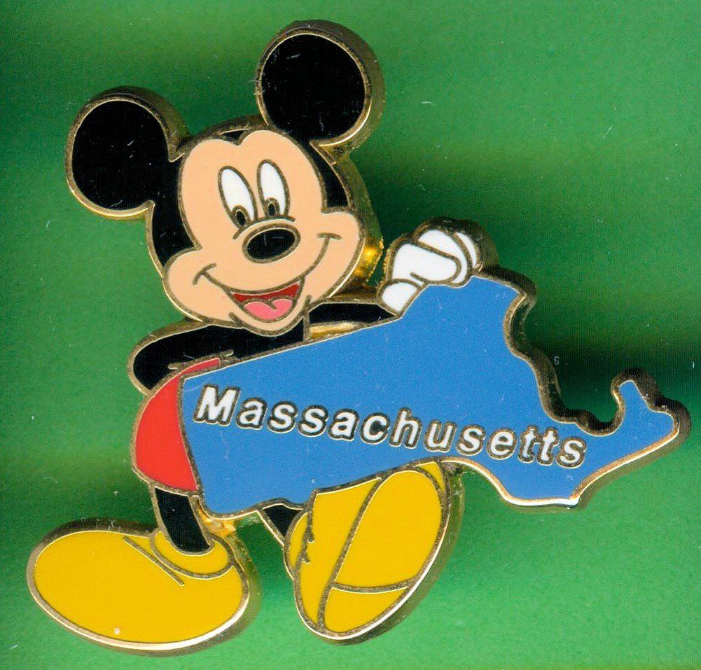 Disney Placchette & Badge: DISNEY  Mickey Maus  MASSACHUSETTS – Usato da Winterthur venduto da Sammleroase
