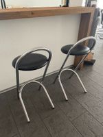 Barstühle (2 Stk.) aus Chrom/Metall, silber