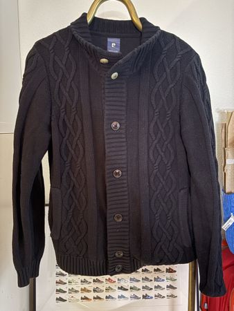 Cardigan Pierre Cardin, Noir, Size S (look M)