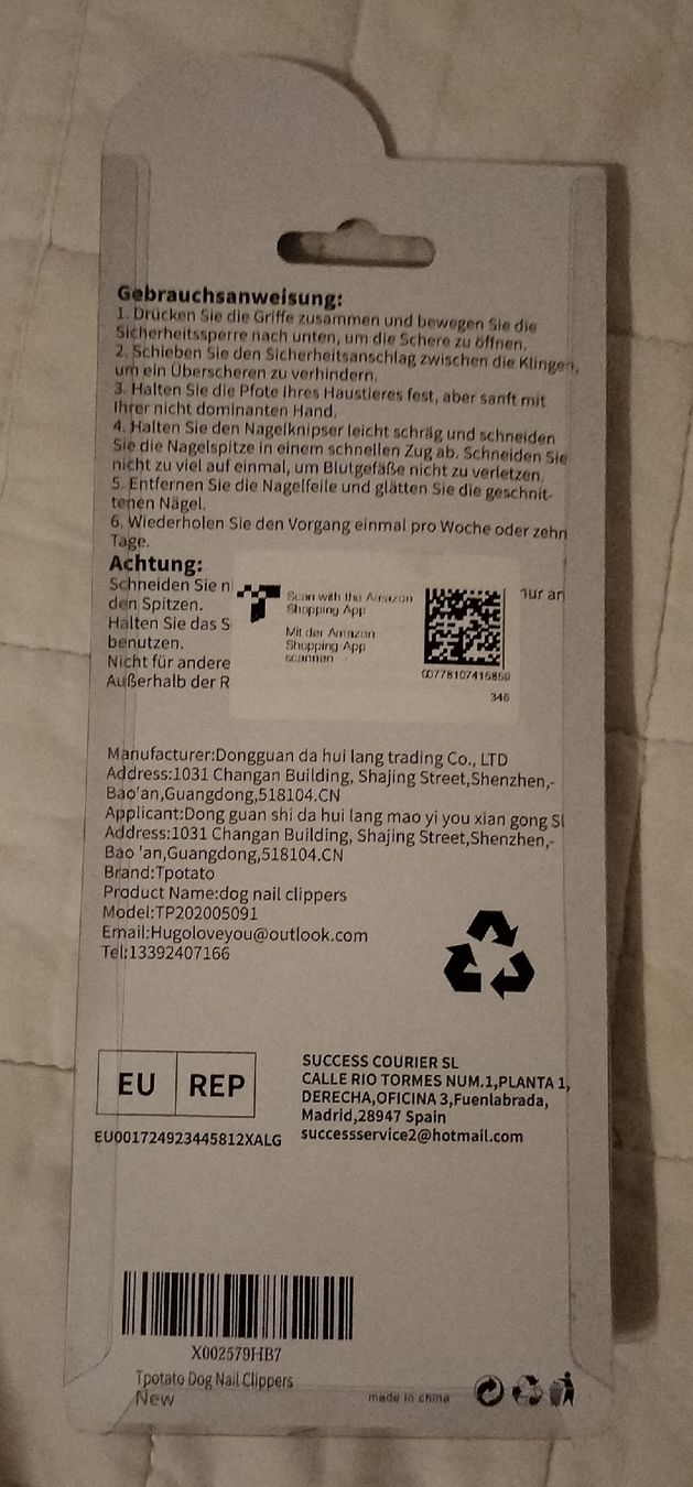 Abbigliamento: Krallenschere mit Feile – Nuovo e nell'imballaggio originale da Bern venduto da verateinilae 1