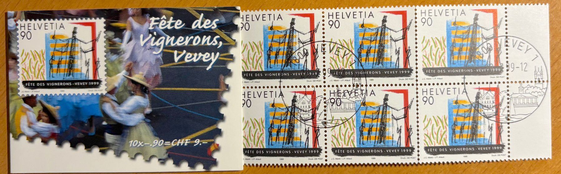 Alle Briefmarken: Timbres suisses 1997 1998 1999 2000 Carnet 2000 – Gebraucht aus Lausanne von Cabessa 1