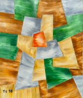 oranges Quadrat (Öl auf Leinwand) Nr. 71