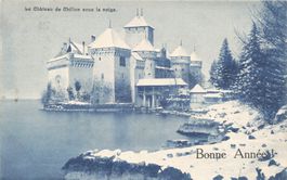 Le Chateau de Chillon sous la neige bonne année