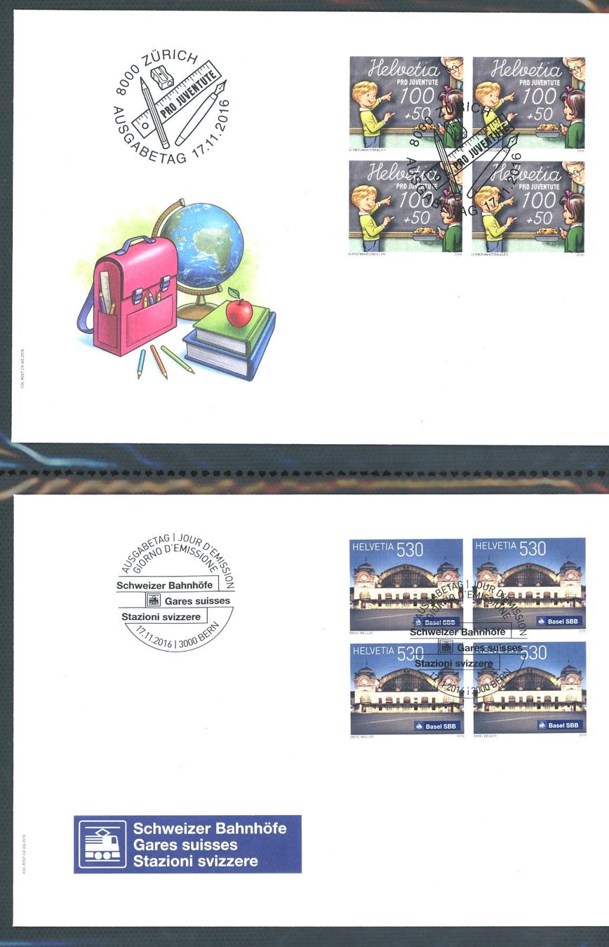 Tutti i francobolli: Sammlung FDC 2014-2016, einzeln und Viererblocks, PP, PJ, FM – Nuovo (secondo la descrizione) da Basel venduto da Strubelibs 5