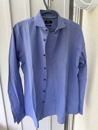 Herren Hemd BOSS Slim Fit Grösse 39 blau guter Zustand